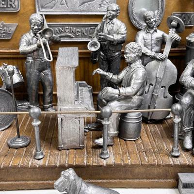 MICHAEL RICKER ~ New Orleans Jazz Band PEWTER FIGURINE Set ~ 18 Pieces