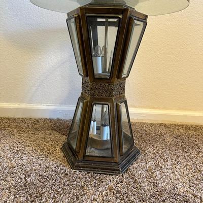 FLOOR LAMP WITH GLASS TABLE