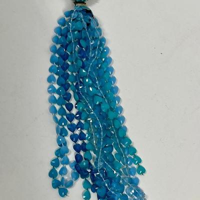 Plastic Turquoise Bead Tassel