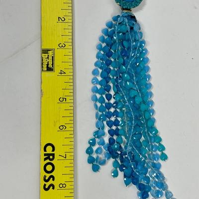 Plastic Turquoise Bead Tassel