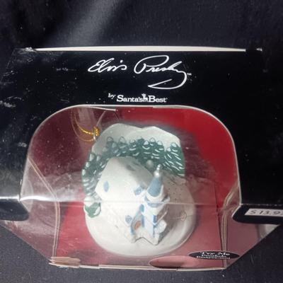 ELVIS ILLUMINATED AND MUSICAL CHURCH PLUS ELVIS ORNAMENT