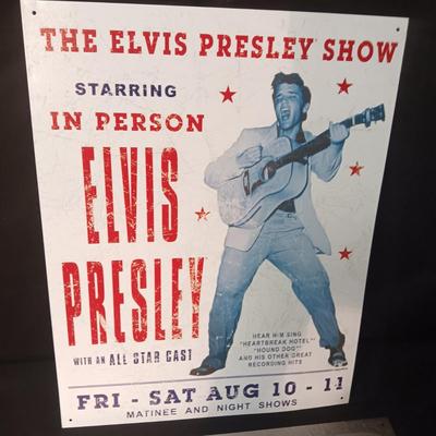 2 METAL ELVIS SIGNS