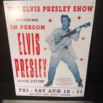 2 METAL ELVIS SIGNS