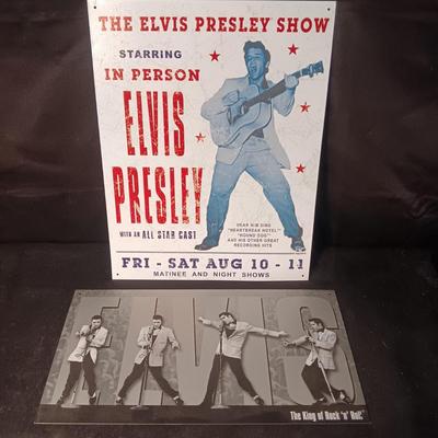 2 METAL ELVIS SIGNS