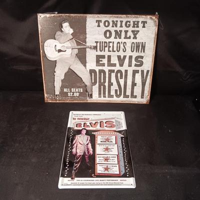 2 METAL ELVIS SIGNS