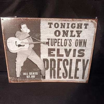 2 METAL ELVIS SIGNS