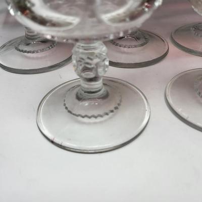 Vintage Indiana Glass Kings Crown Tiffin Thumbprint Glasses