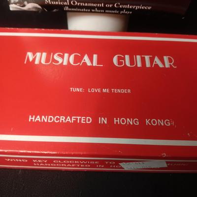 MUSICAL ELVIS GUITAR AND AN ILLUMINATING MUSICAL ORNAMENT