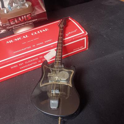 MUSICAL ELVIS GUITAR AND AN ILLUMINATING MUSICAL ORNAMENT