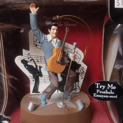 MUSICAL ELVIS GUITAR AND AN ILLUMINATING MUSICAL ORNAMENT