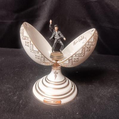 MUSICAL ELVIS PORCELAIN EGG "JAILHOUSE ROCK"