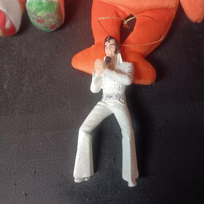 3 ELVIS BEARS AND 2 ORNAMENTS