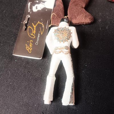 3 ELVIS BEARS AND 2 ORNAMENTS