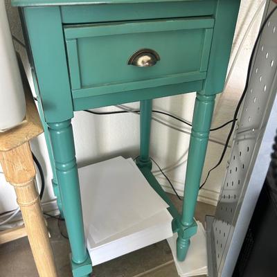 Small Green Wooden Telephone Stand