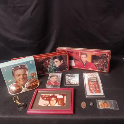 ELVIS TINS, KEYCHAIN, PHOTO AND MORE
