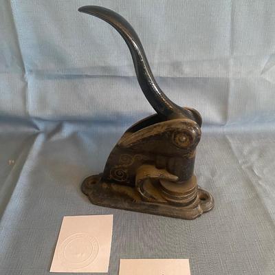 Vintage Cast Iron Stamp Seal Emboss