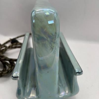 Light blue luster ceramic china Toastrite with cord