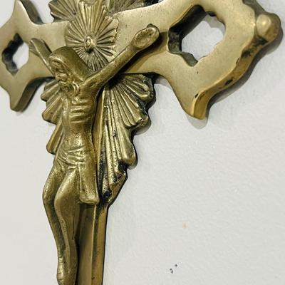 Vintage Solid Brass Crucifix Wall Cross