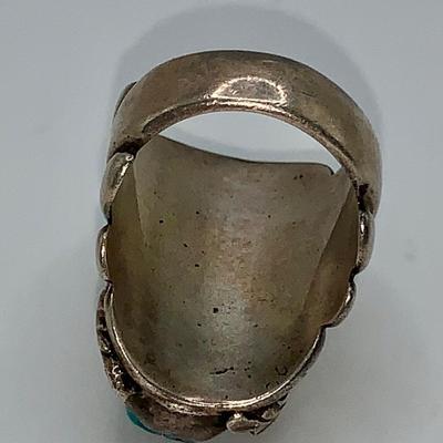 Vintage Native American Pawn Silver and Turquoise Ring