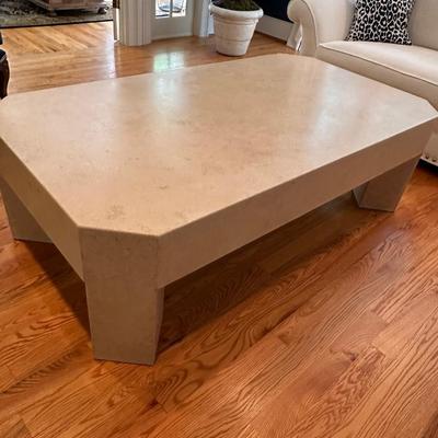 Show stopper travertine marble coffee table