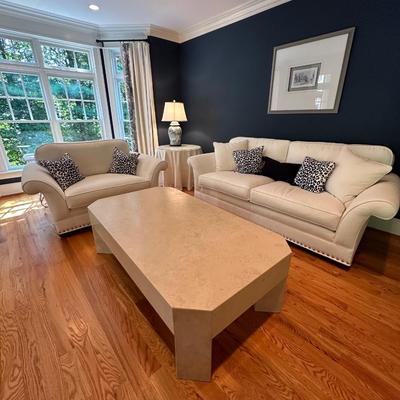 Show stopper travertine marble coffee table
