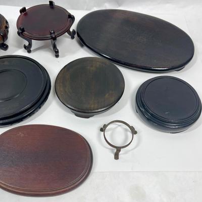 Lot of Wood & Metal Display Items - Bases, Platforms, Egg Holders
