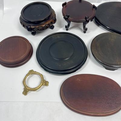 Lot of Wood & Metal Display Items - Bases, Platforms, Egg Holders