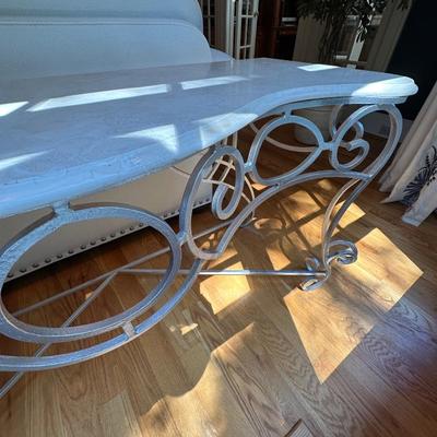 Marble top and metal console table