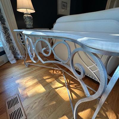 Marble top and metal console table