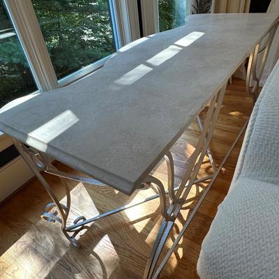 Marble top and metal console table