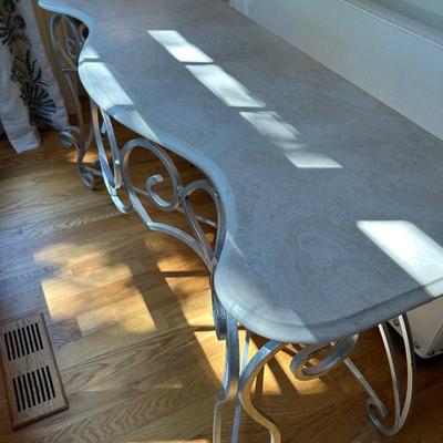 Marble top and metal console table