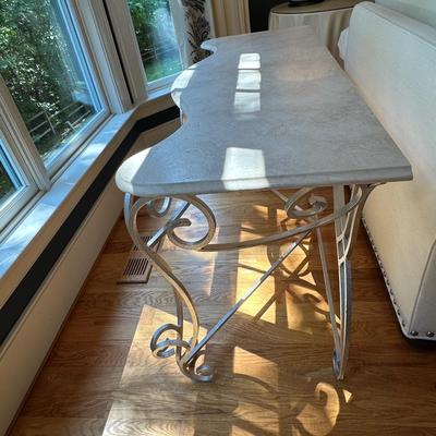 Marble top and metal console table