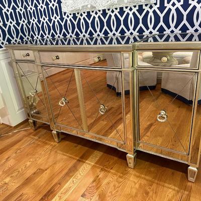 Rare find!! Mirrored buffet (Horchow) with great storage