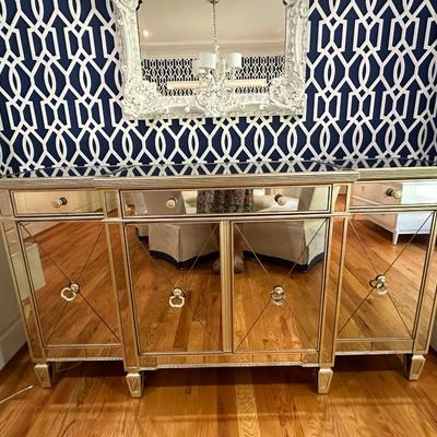 Rare find!! Mirrored buffet (Horchow) with great storage