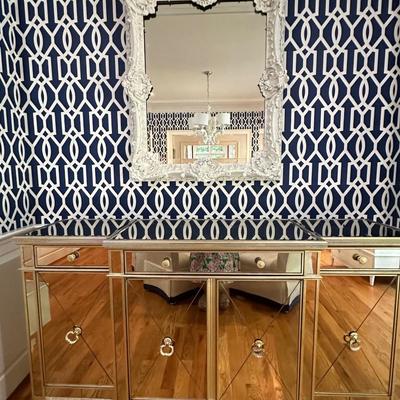 Antique mirror painted white