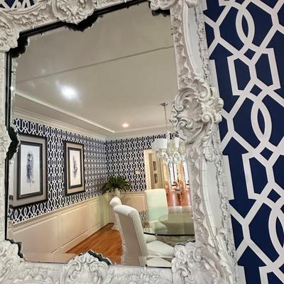 Antique mirror painted white