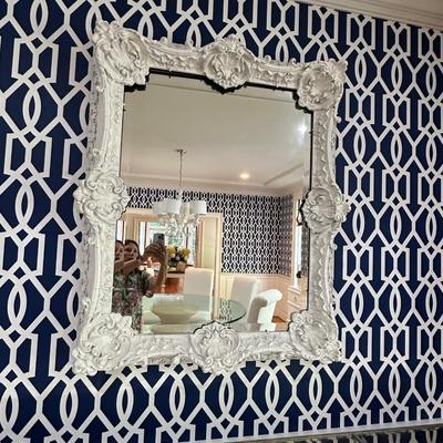 Antique mirror painted white