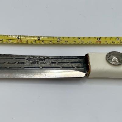 Modified Ontario Tru-Edge Knife W/Sheath, Native American Style
