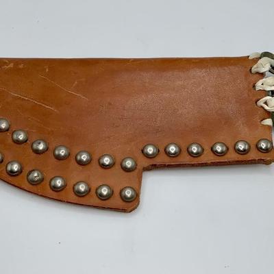 Modified Ontario Tru-Edge Knife W/Sheath, Native American Style