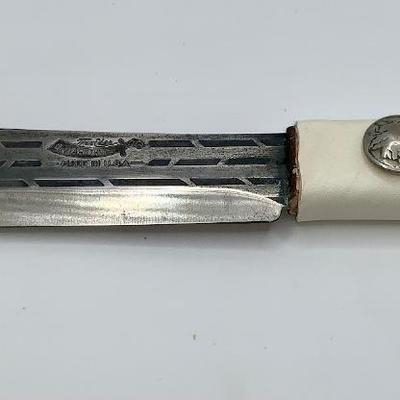 Modified Ontario Tru-Edge Knife W/Sheath, Native American Style