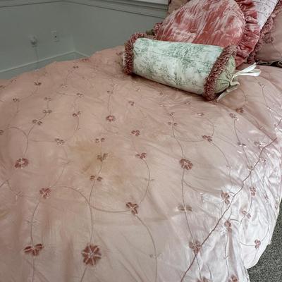 Sweet and beautiful twin bed with custom bedding