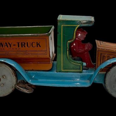 1920’s Tin Wind-Up Haul-Away Truck by Strauss