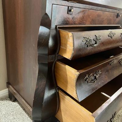 Baroque Vintage Walnut Drop Front Secretary,
