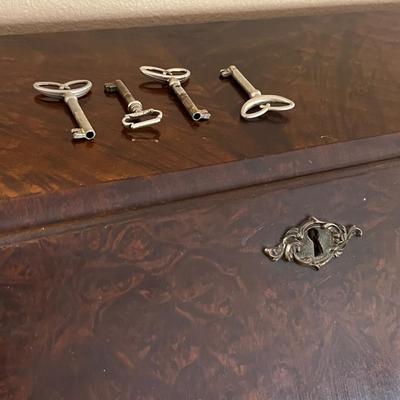 Baroque Vintage Walnut Drop Front Secretary,