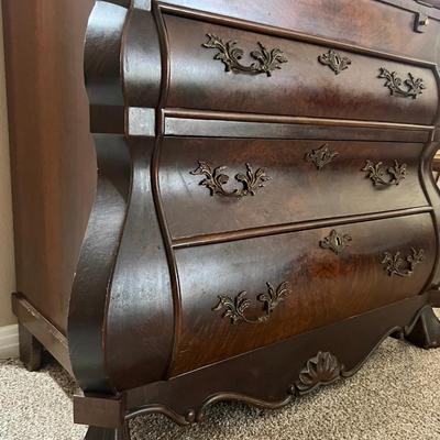 Baroque Vintage Walnut Drop Front Secretary,