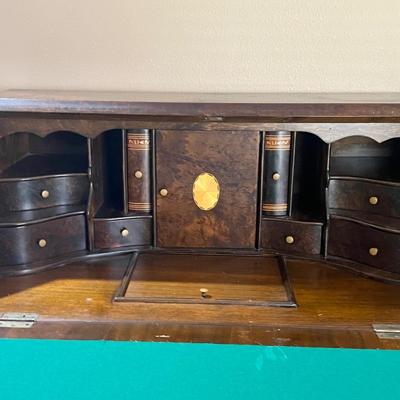 Baroque Vintage Walnut Drop Front Secretary,
