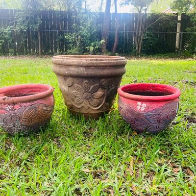 Terra Cotta Planters With Design