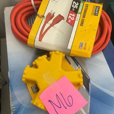 M6-Power inverter, extension, cord, work light, and multi plug