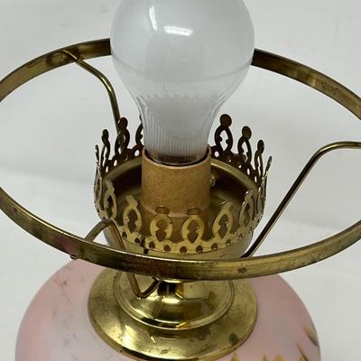 Beautiful Gone with the Wind Vintage Glass Hurricane Lamp