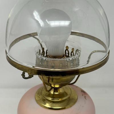 Beautiful Gone with the Wind Vintage Glass Hurricane Lamp
